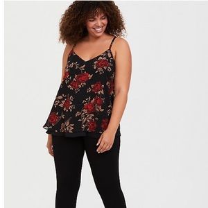 {torrid} black + red floral Sophie swing cami